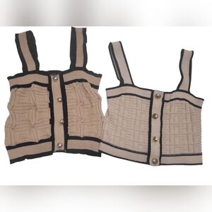 SHEIN Beige and Black Knit Top Size # M